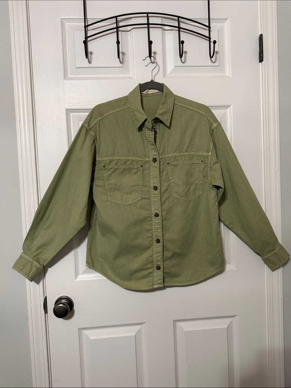 Vanessa Bruno Olive Green Casual Button-Up Shirt